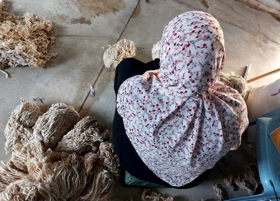 In this picture, we can see the traditional weaving work that Bedouin women do as a profession, for their families and for their community. Bedouin communities are amongst the most marginalized in the country, and it is admirable to see how these women work so hard to create a better life for their families and for themselves, with the help of Sidreh organization. It is also inspiring to see how women in the organization are team workers, always staying positive despite all the challenges and lack of help they encounter. Samantha loves this picture because it shows the process of weaving and their traditional weaving art.